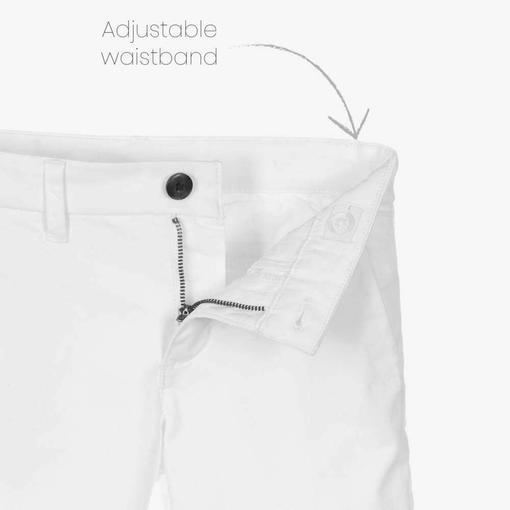 Mayoral Nukutavake-Boys White Cotton Chino Shorts | Childrensalon