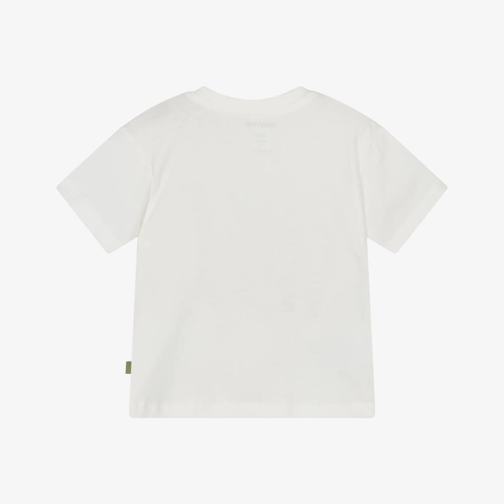 Mayoral-Boys White Cotton Jeep T-Shirt with 3D Wheels | Childrensalon