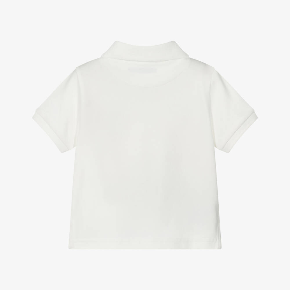 Mayoral-Boys White Cotton Jungle Animals Polo Shirt | Childrensalon