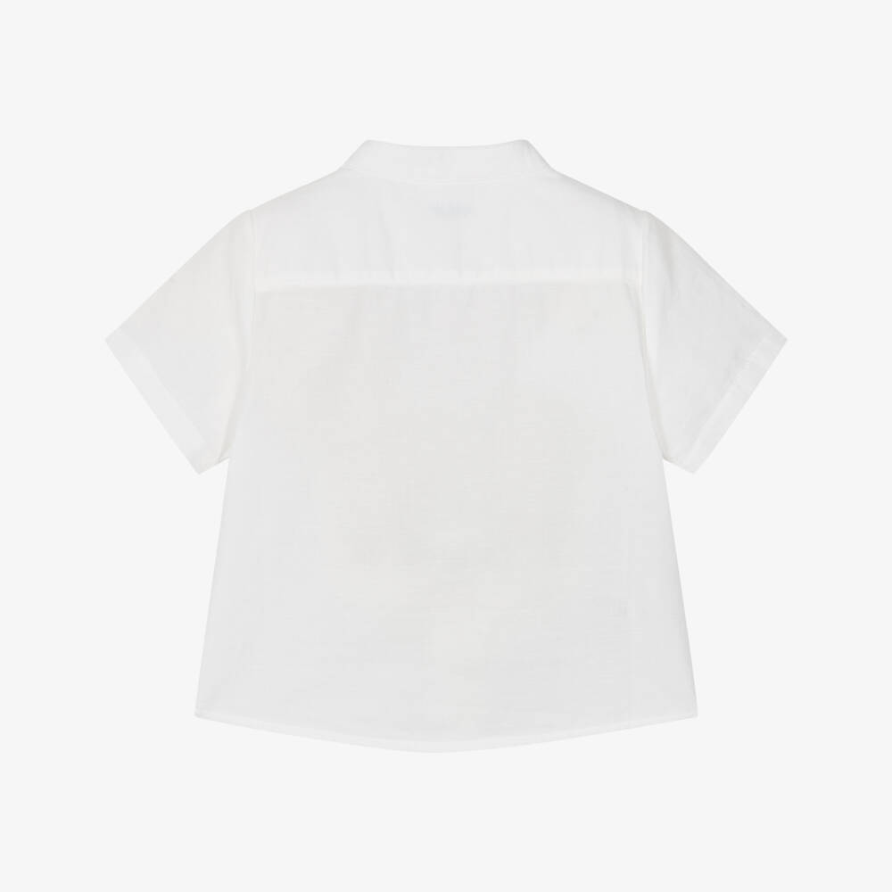 Mayoral Baby Linen Shirt-Boat White