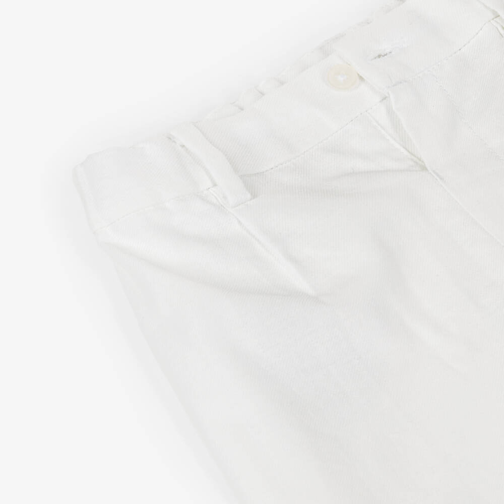 Mayoral-Boys White Cotton & Linen Shorts | Childrensalon