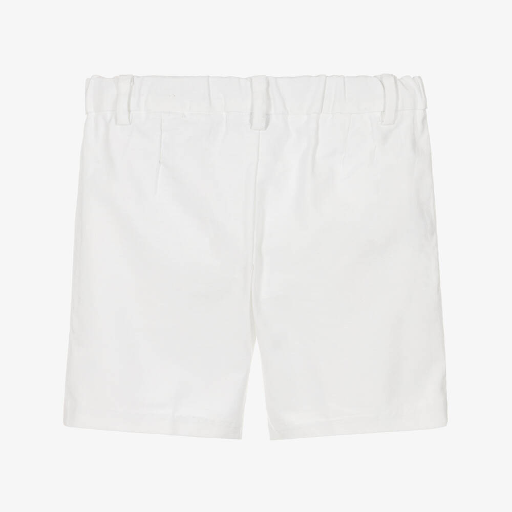 Mayoral-Boys White Cotton & Linen Shorts | Childrensalon