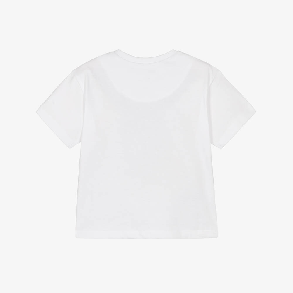 Mayoral-Boys White Cotton Logo T-Shirt | Childrensalon