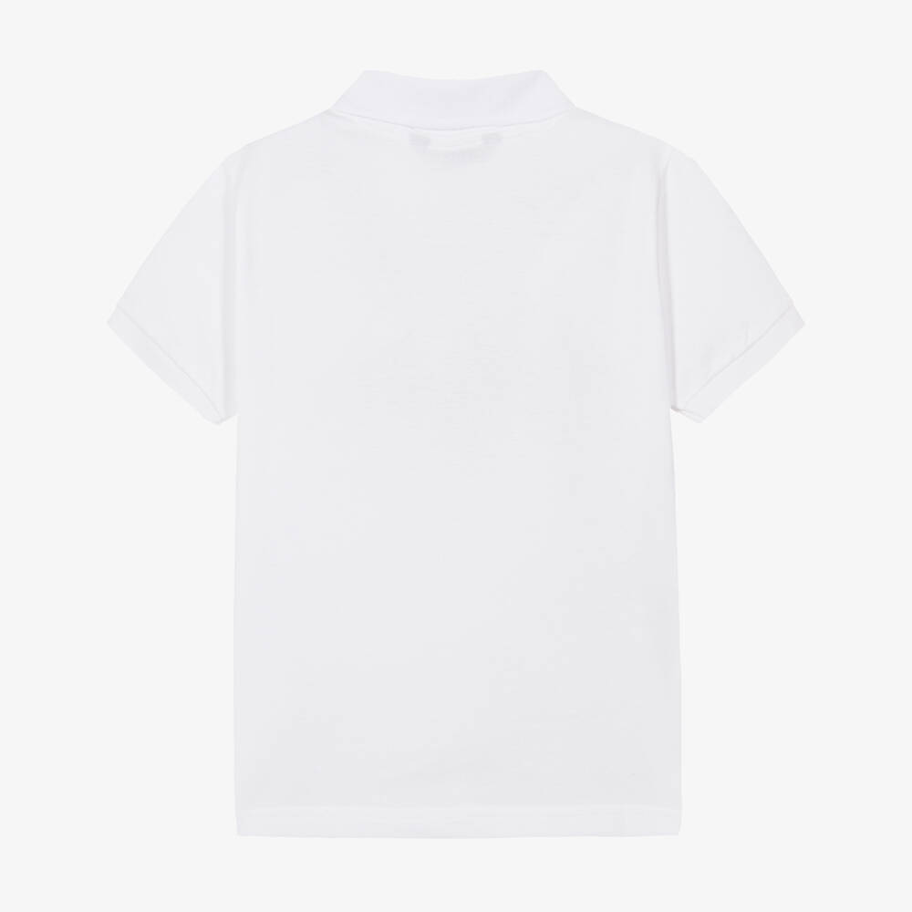 Mayoral Nukutavake-Boys White Cotton Piqué Polo Shirt | Childrensalon