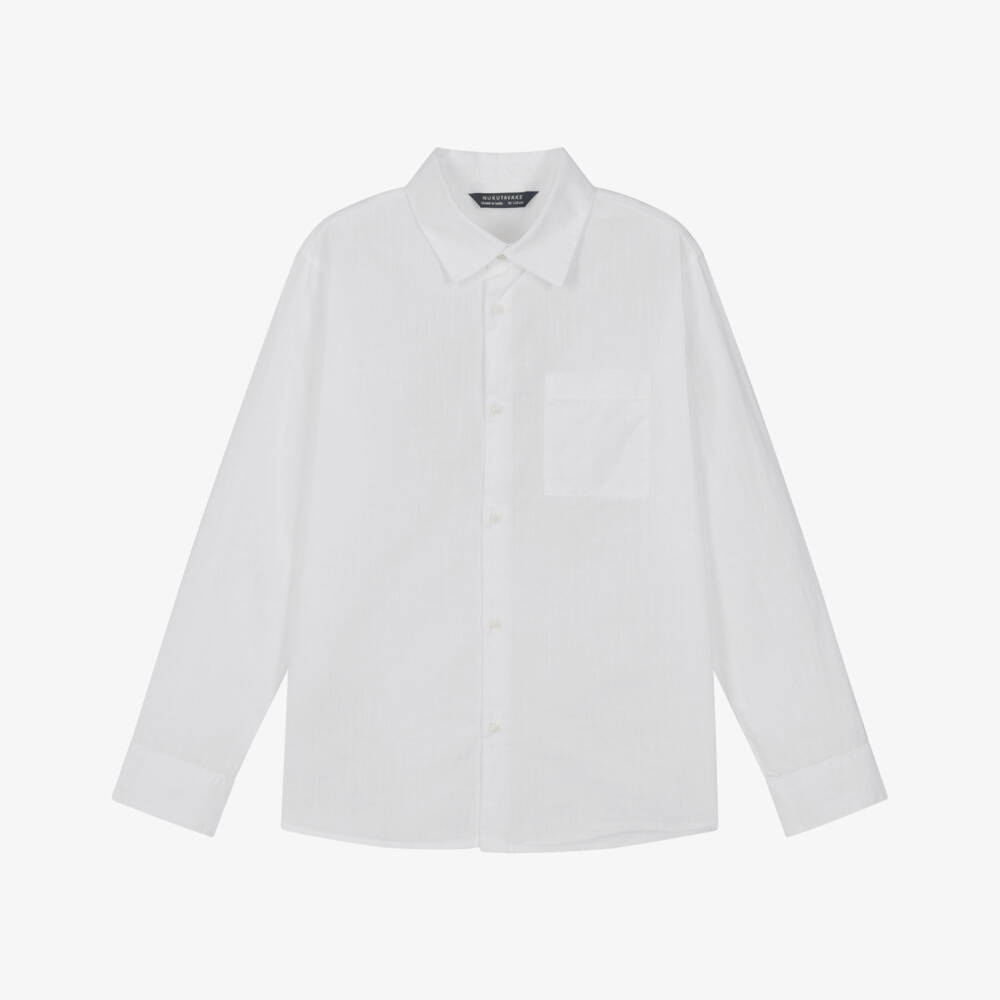 Mayoral Нукутаваке-Рубашка белая из хлопка с карманом для мальчиков | Childrensalon