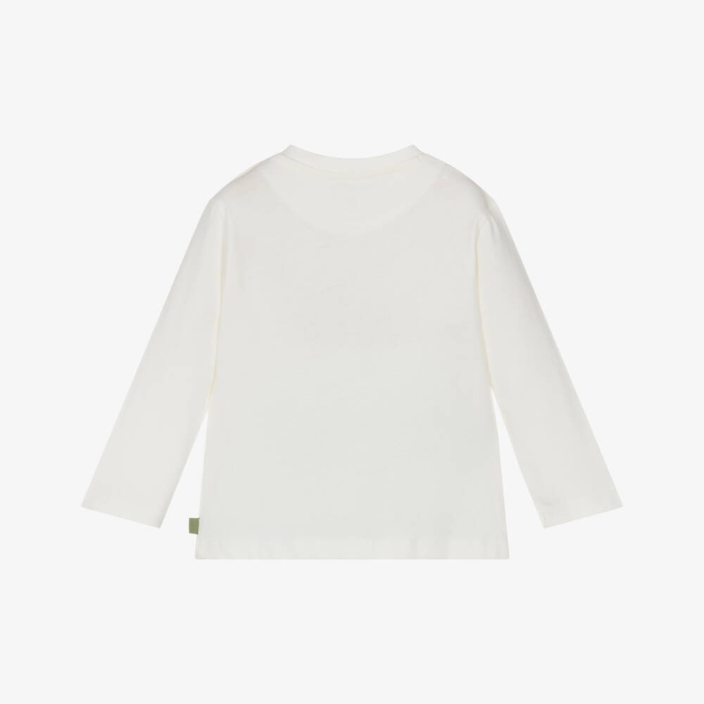 Mayoral-Boys White Cotton Top with Lift-The-Flap Binoculars Print | Childrensalon