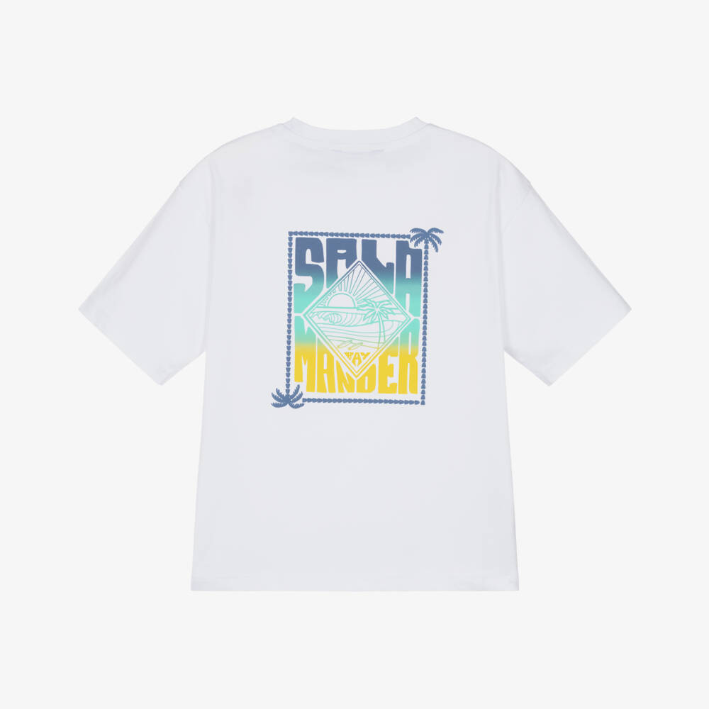 Mayoral Nukutavake-تيشيرت قطن بطبعة جرافيك لون أبيض للأولاد | Childrensalon