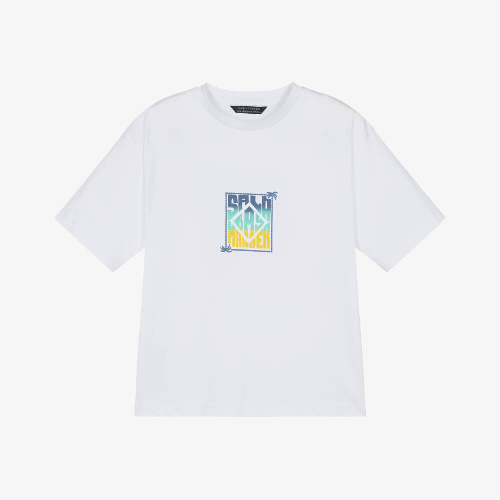 Mayoral Nukutavake-تيشيرت قطن بطبعة جرافيك لون أبيض للأولاد | Childrensalon
