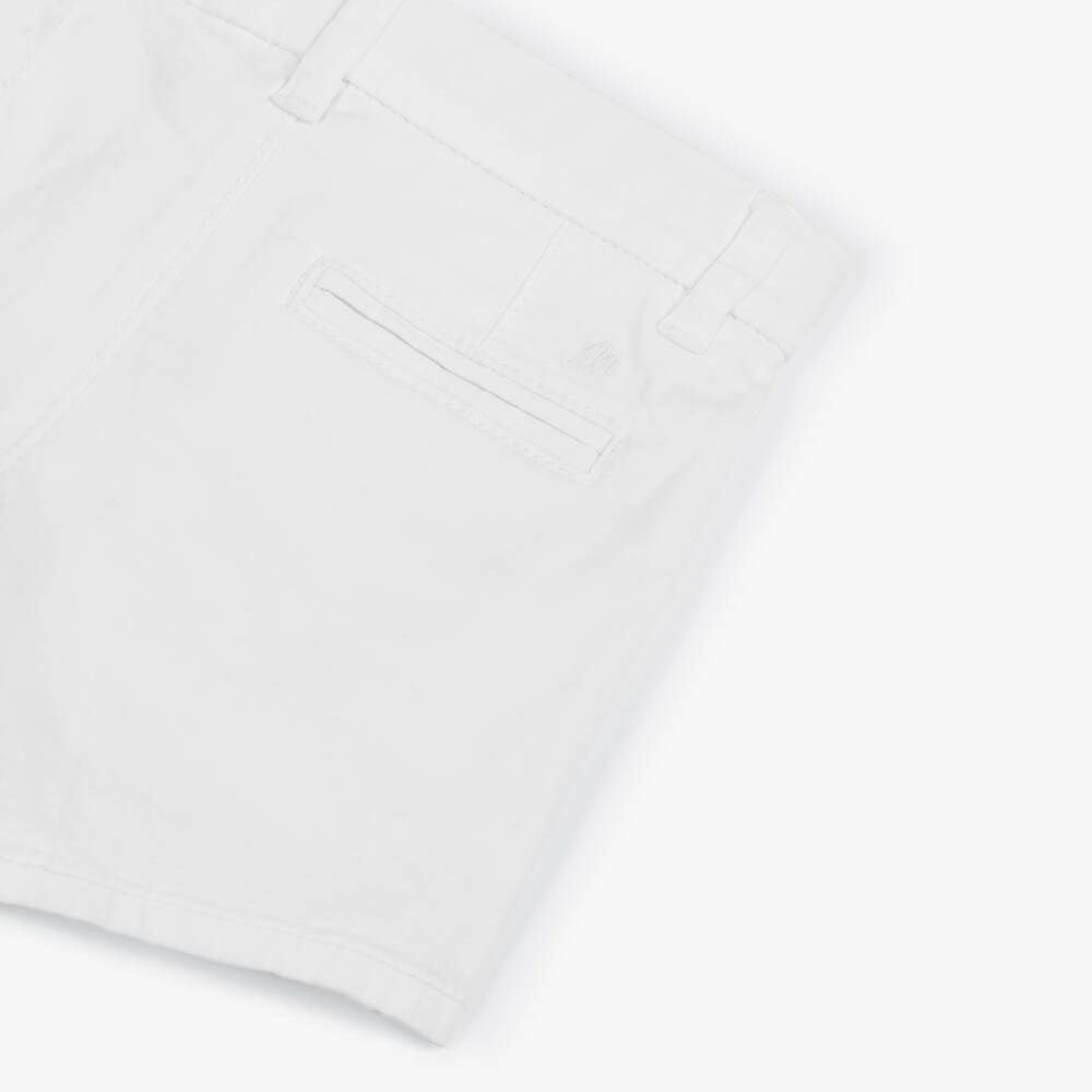 Mayoral-Boys White Cotton Twill Chino Shorts | Childrensalon