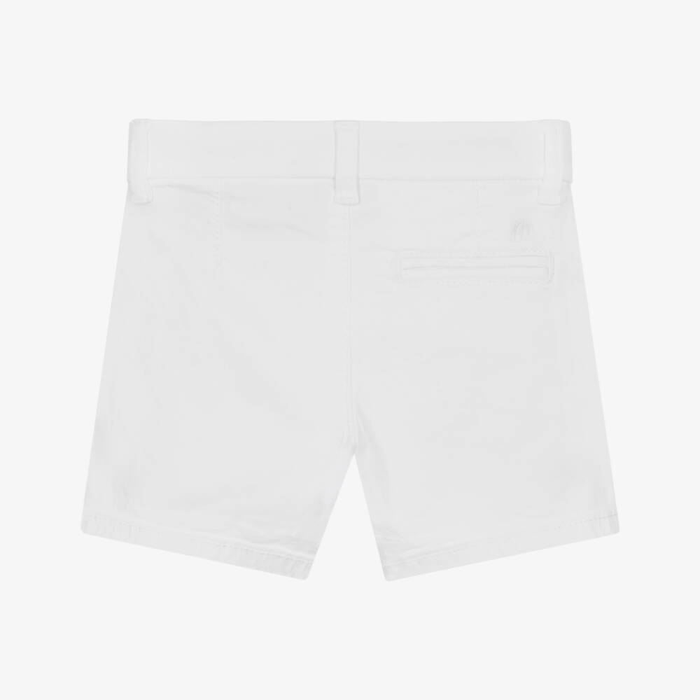 Mayoral-Boys White Cotton Twill Chino Shorts | Childrensalon