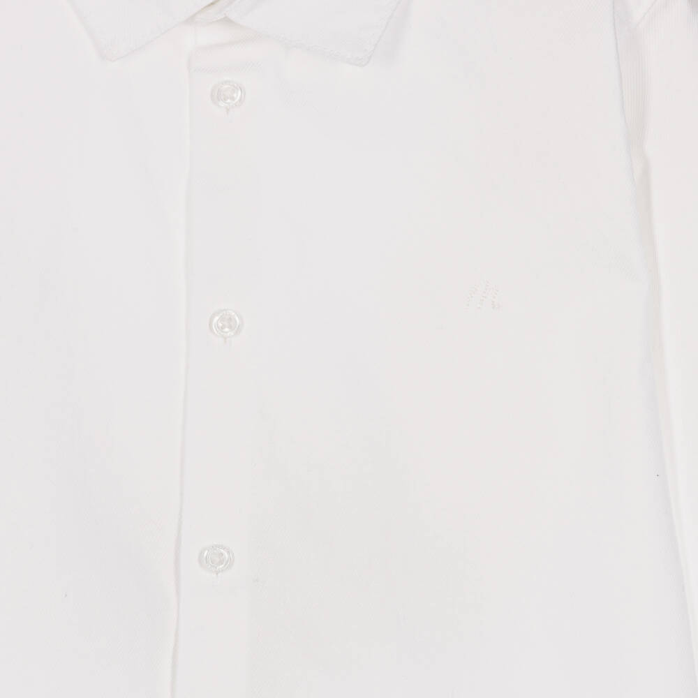 Mayoral-Boys White Cotton Twill Shirt | Childrensalon