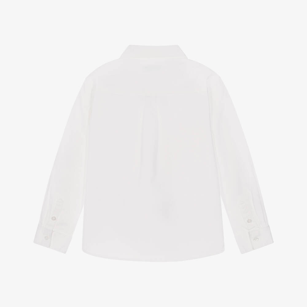 Mayoral-Boys White Cotton Twill Shirt | Childrensalon
