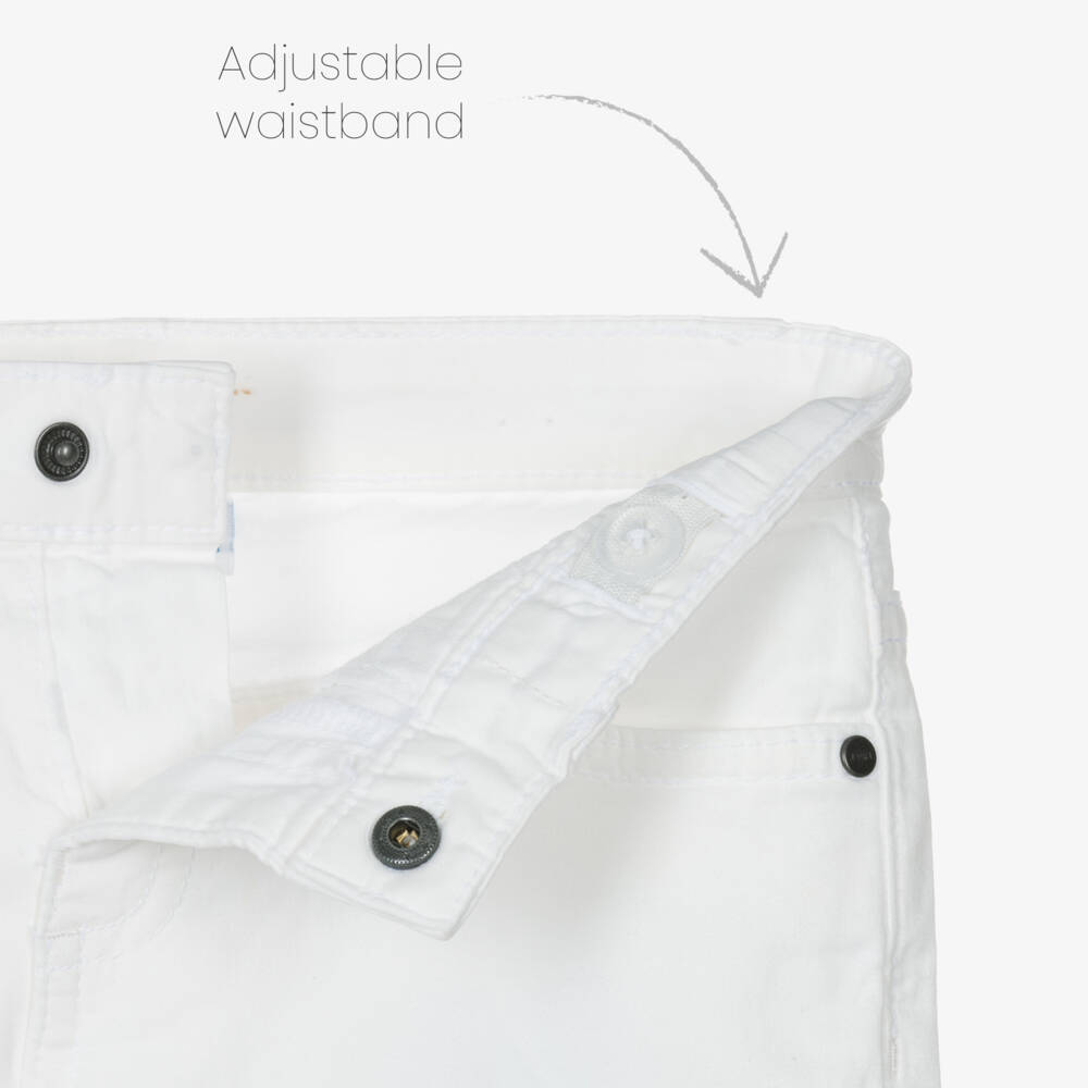 Mayoral-Boys White Cotton Twill Shorts | Childrensalon