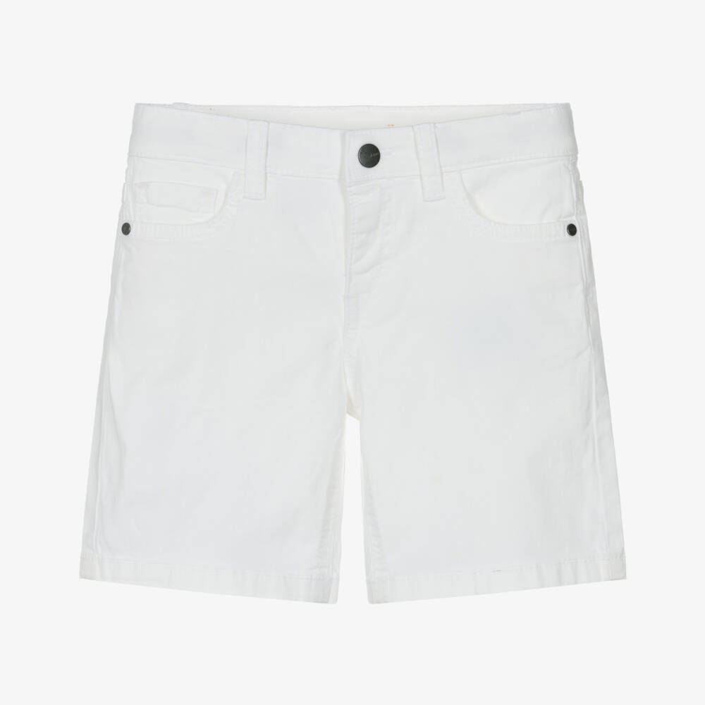 Mayoral-Boys White Cotton Twill Shorts | Childrensalon
