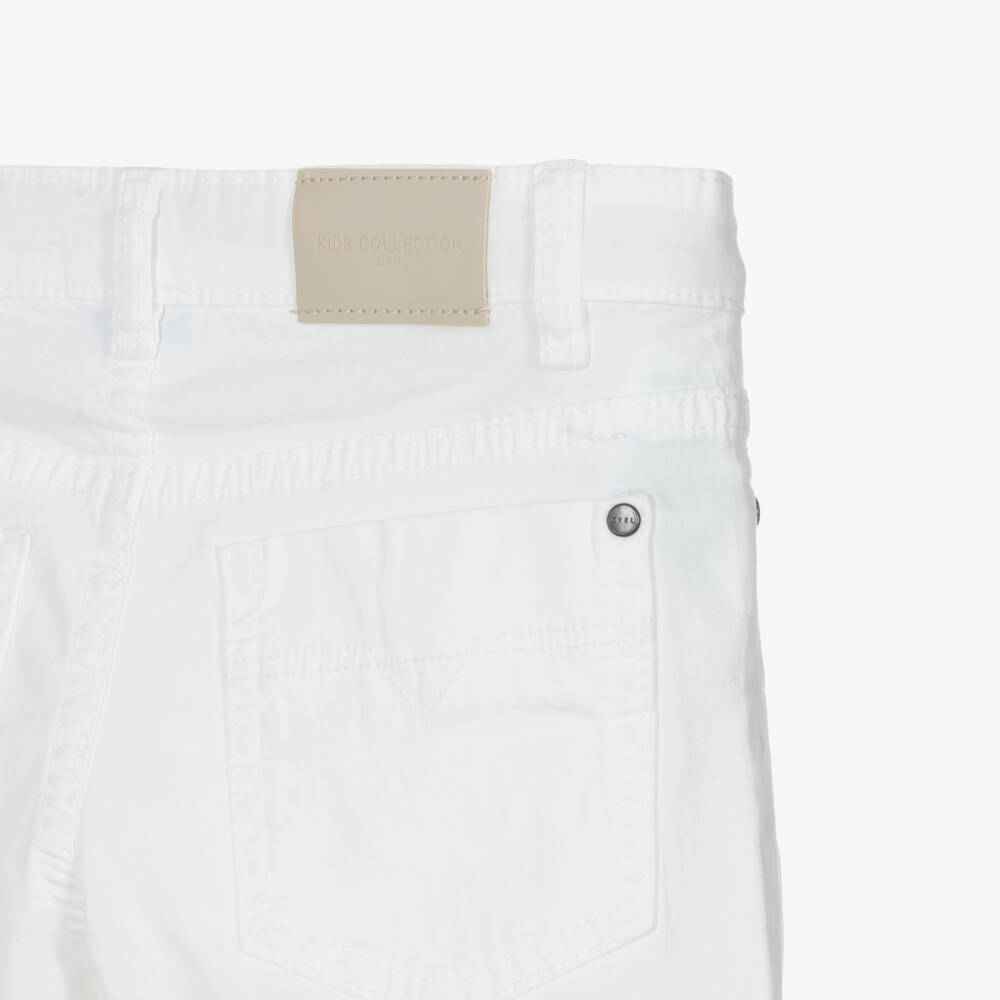 Mayoral-Boys White Cotton Twill Shorts | Childrensalon
