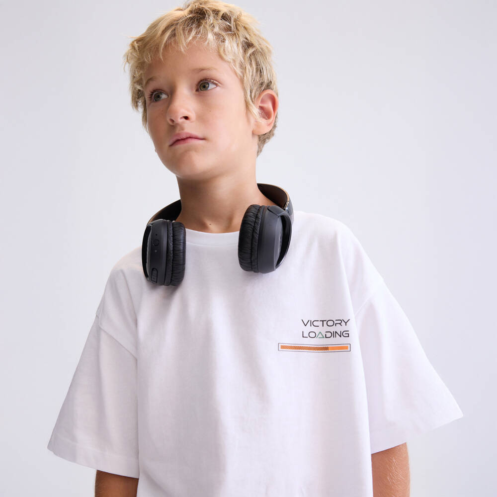 Mayoral Nukutavake-Boys White & Green Gaming Graphic Cotton Shorts Set | Childrensalon