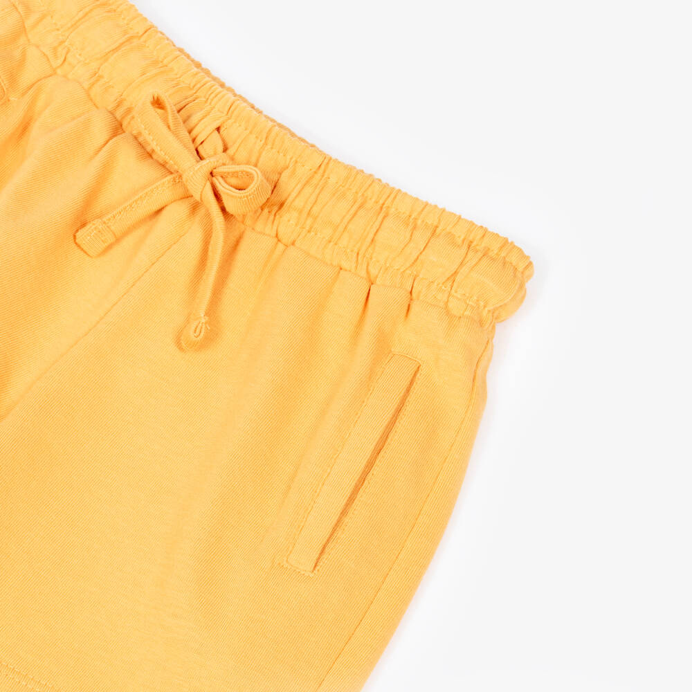 Mayoral-Boys White & Orange Shorts Set with Giraffe & Hippo Print | Childrensalon