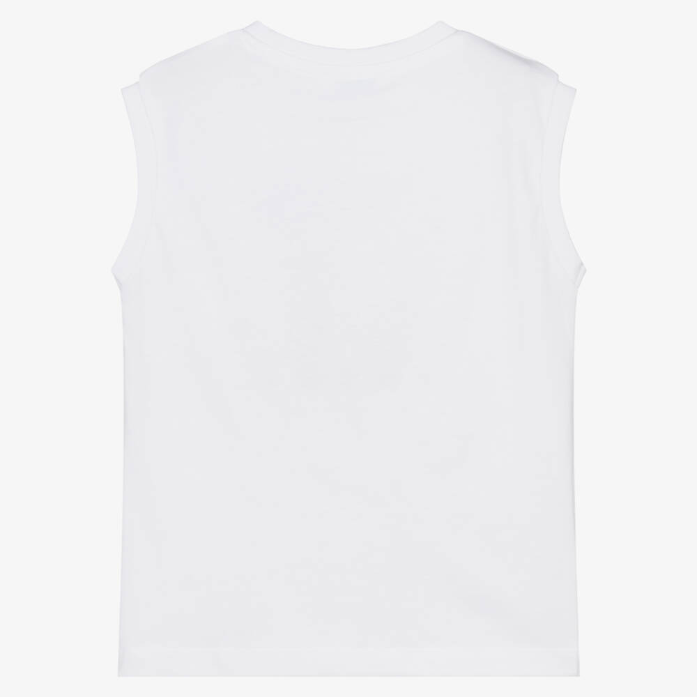 Mayoral-Майка без рукавов белая хлопковая с рыбой-серфером для мальчиков | Childrensalon
