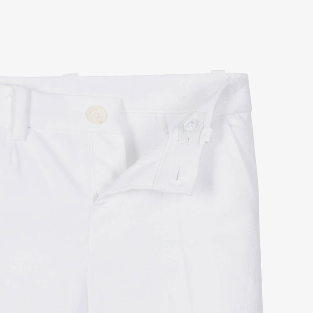 Mayoral-Boys White Tailored Chino Trousers | Childrensalon