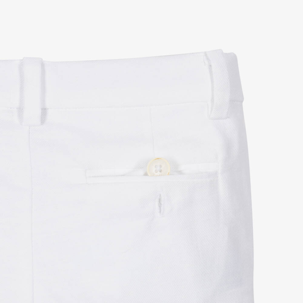 Mayoral-Boys White Tailored Chino Trousers | Childrensalon