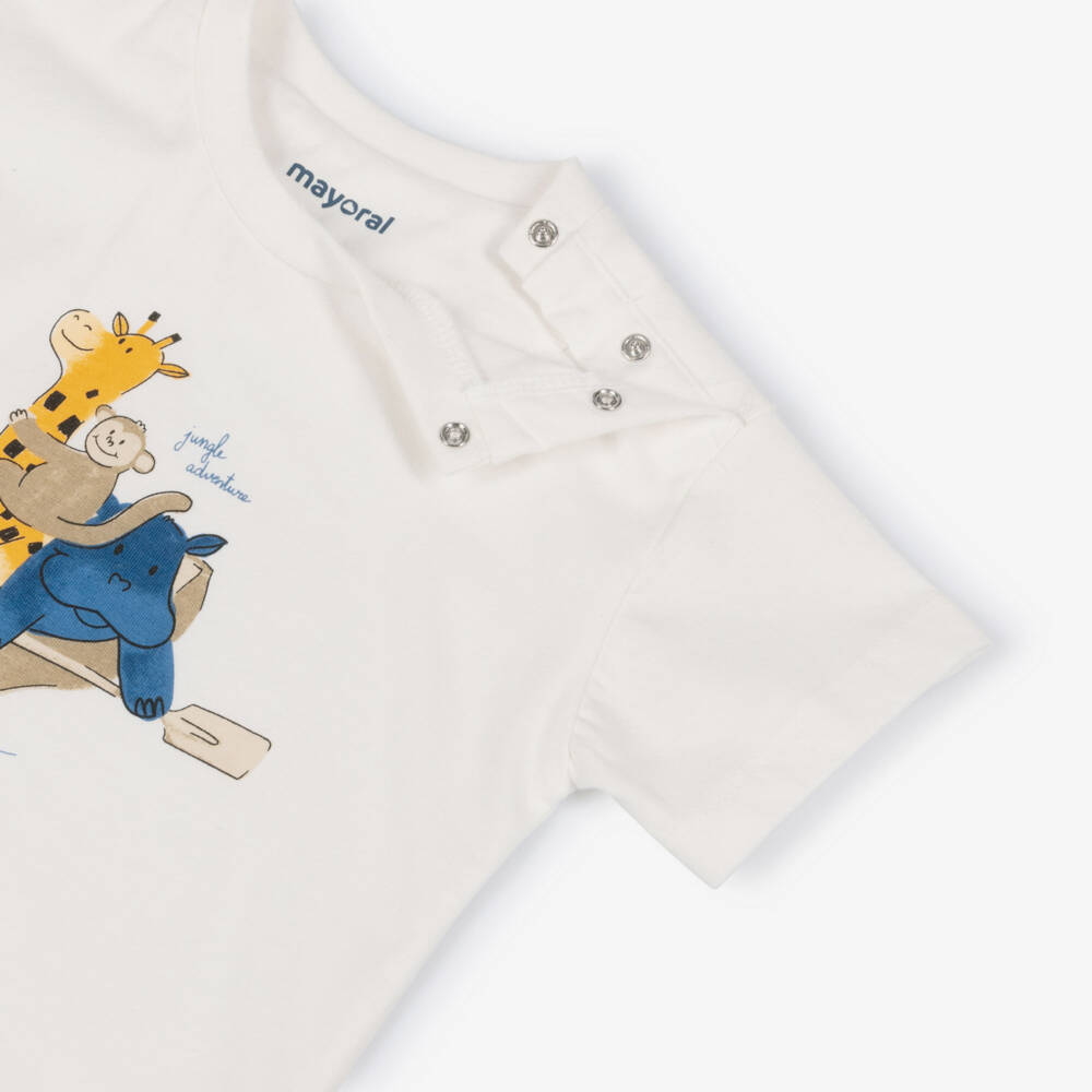 Mayoral-Boys Yellow & Blue Safari Animal Tracksuit Set | Childrensalon