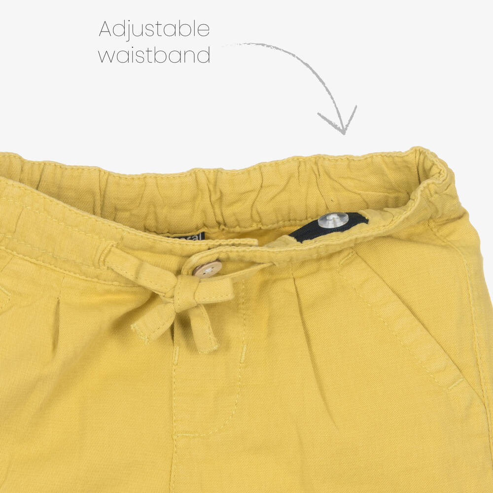 Mayoral-Boys Yellow Cotton & Linen Shorts | Childrensalon