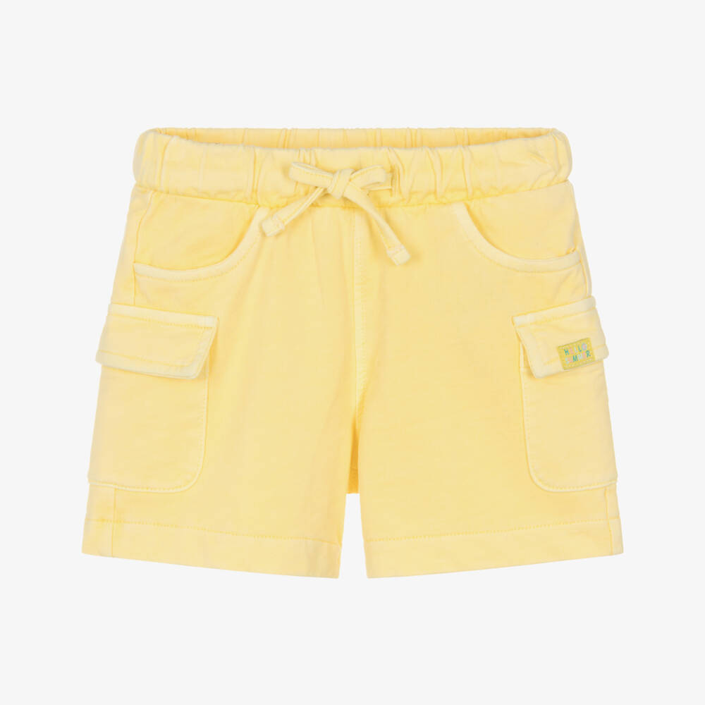 Mayoral-Boys Yellow Cotton Shorts with Flap Pockets | Childrensalon
