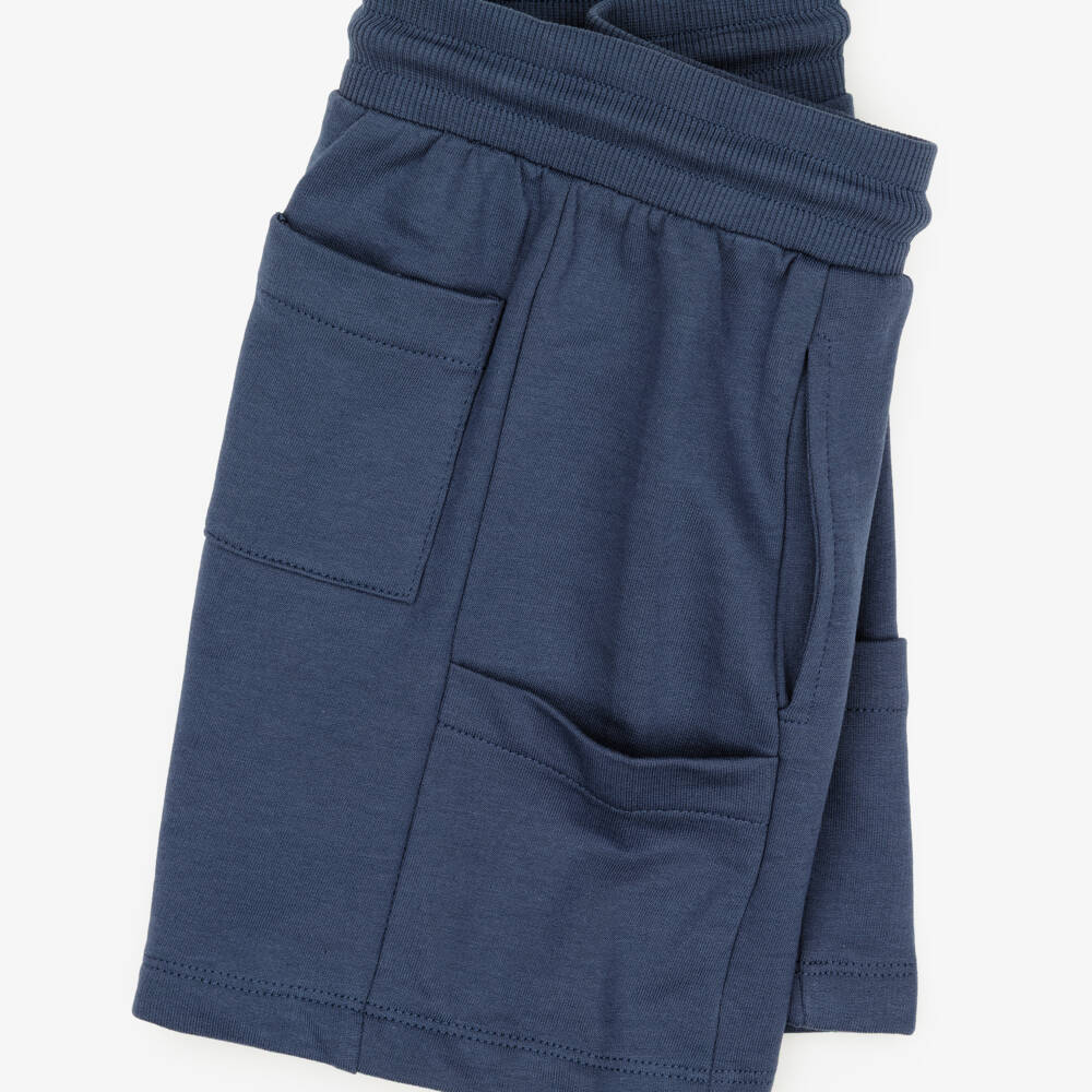 Mayoral-Boys Yellow & Navy Blue Shorts Set with Surf-Themed Prints | Childrensalon