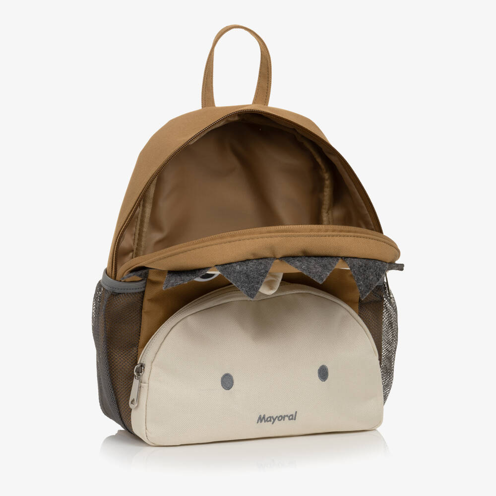 Mayoral Newborn-Brown Spiky Dinosaur Backpack (27cm) | Childrensalon