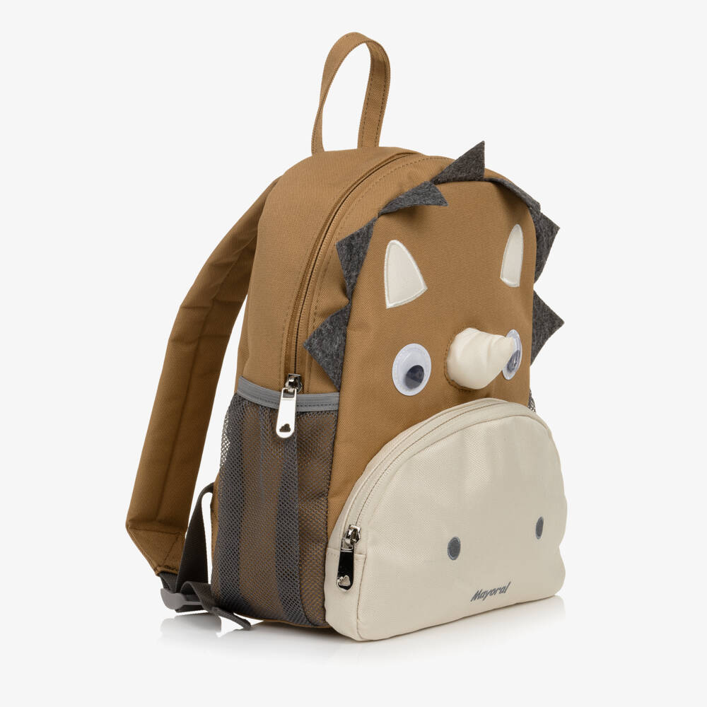 Mayoral Newborn-Brown Spiky Dinosaur Backpack (27cm) | Childrensalon