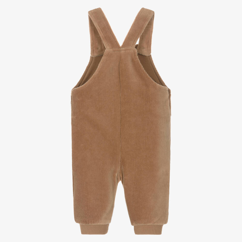 Mayoral Newborn-Brown Velour Corduroy Dungarees | Childrensalon
