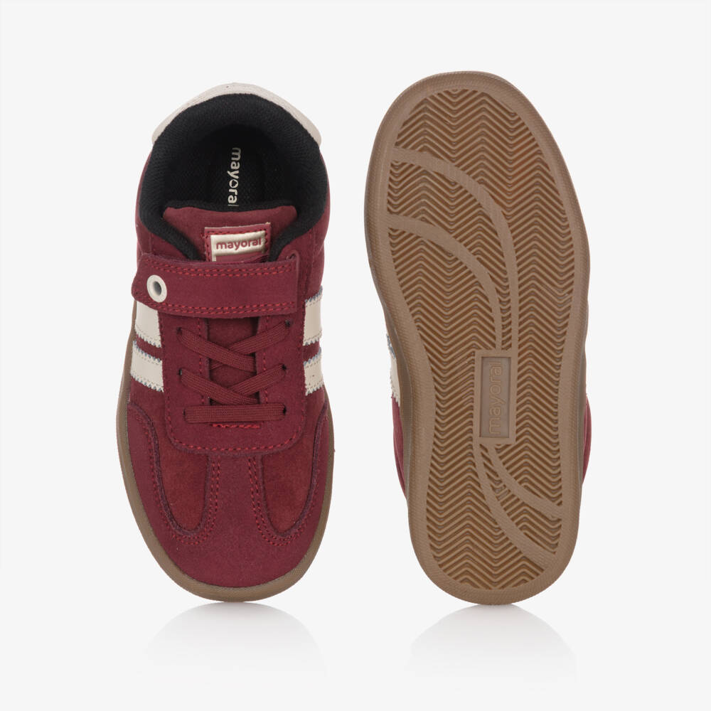 Mayoral-Burgundy & Ivory T-Toe Style Trainers | Childrensalon