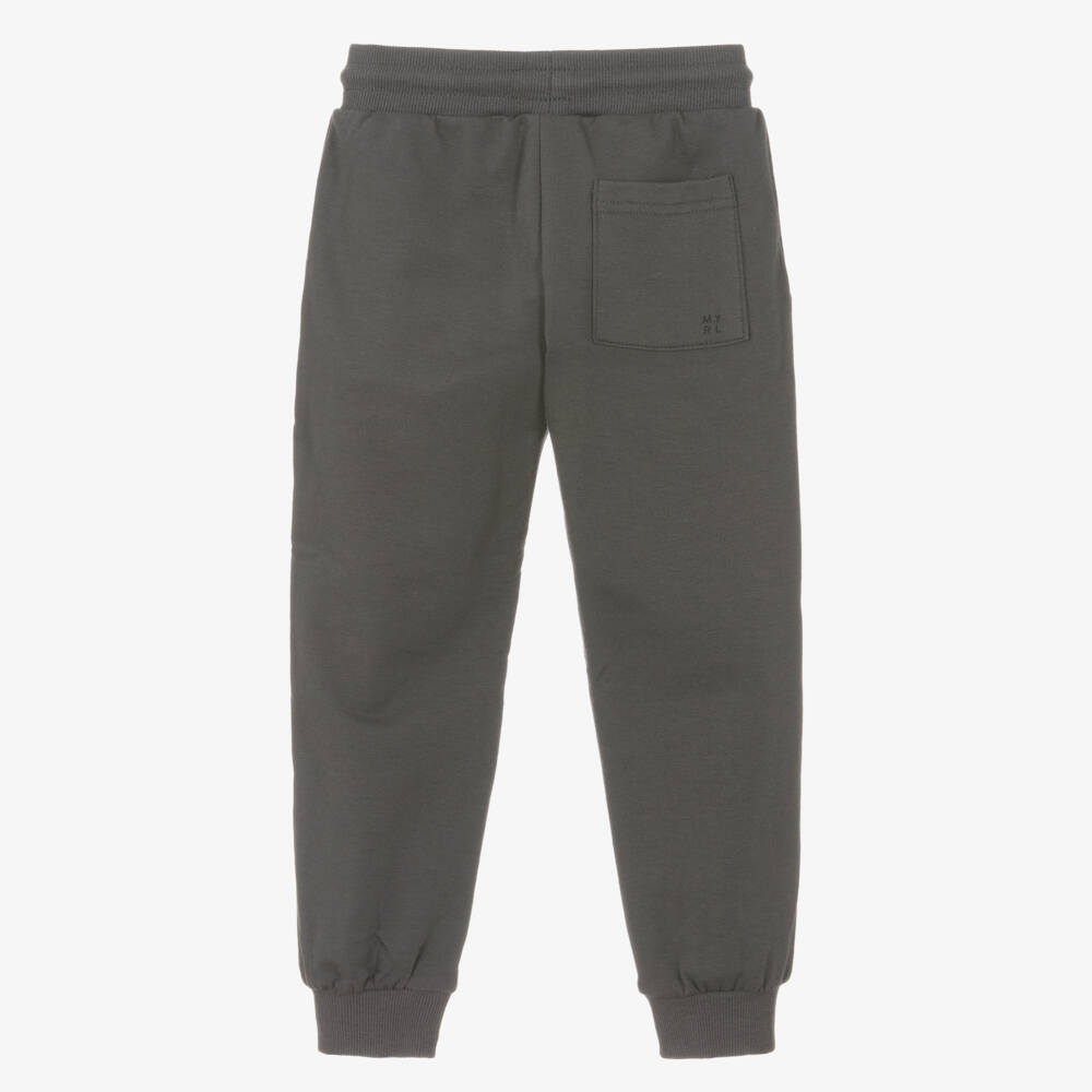 Mayoral-Boys Charcoal Grey Cuffed Jersey Joggers | Childrensalon