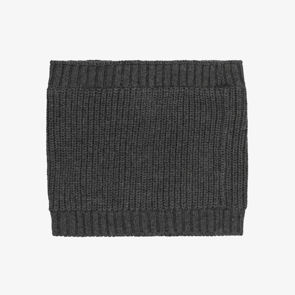 Mayoral-Dark Grey Cotton Ribbed Knit Snood | Childrensalon