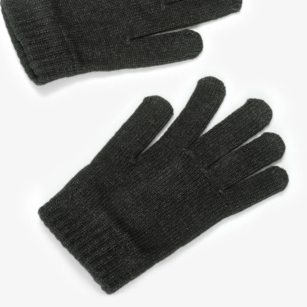 Mayoral-Dark Grey Knitted Gloves | Childrensalon