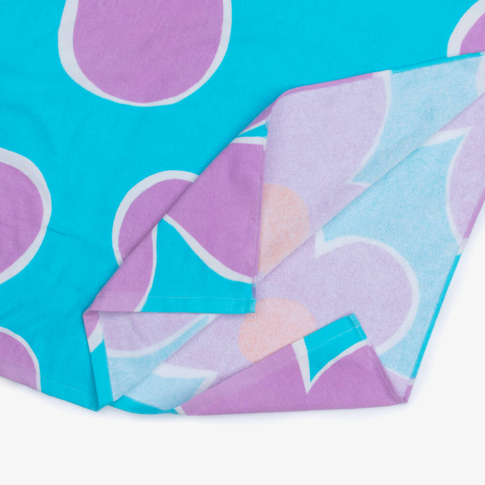 Mayoral-Girls Aqua Blue & Lilac Flower Cotton Towel (150cm) | Childrensalon