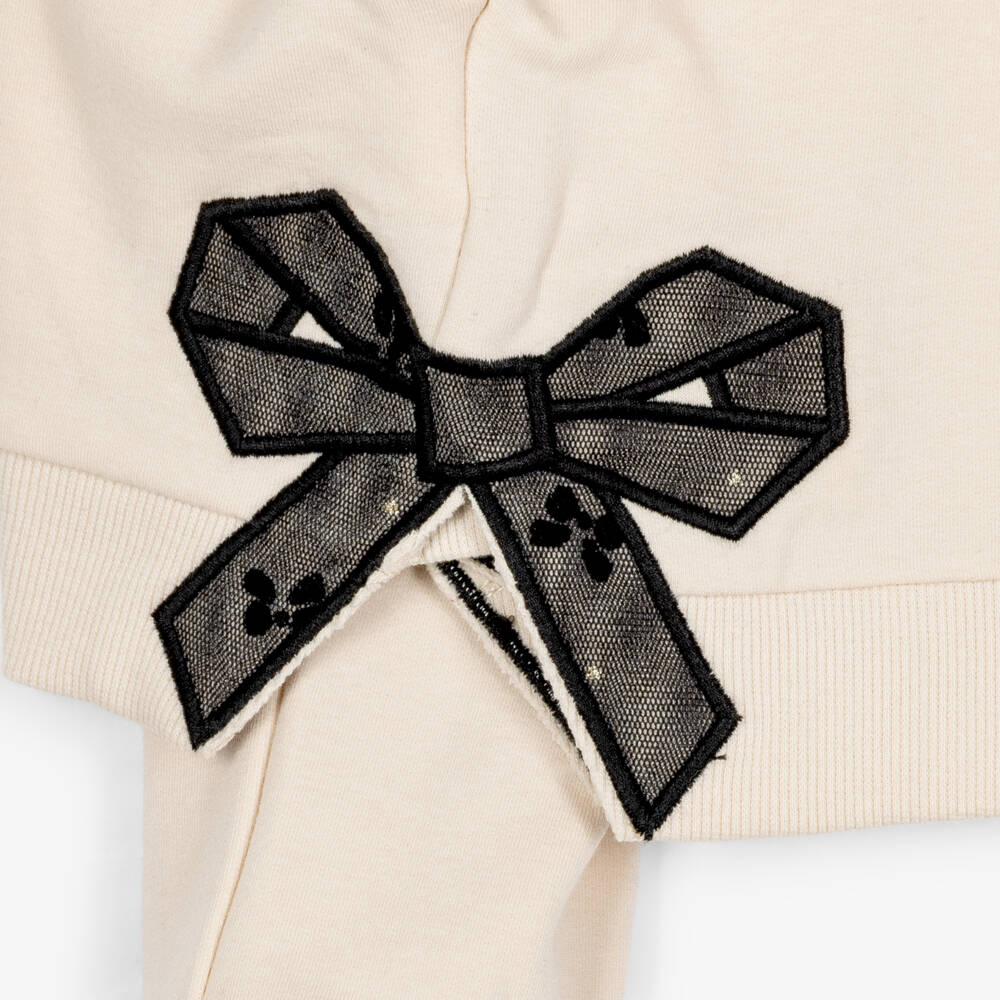 Mayoral-Girls Beige & Black Tulle Skirt Set | Childrensalon