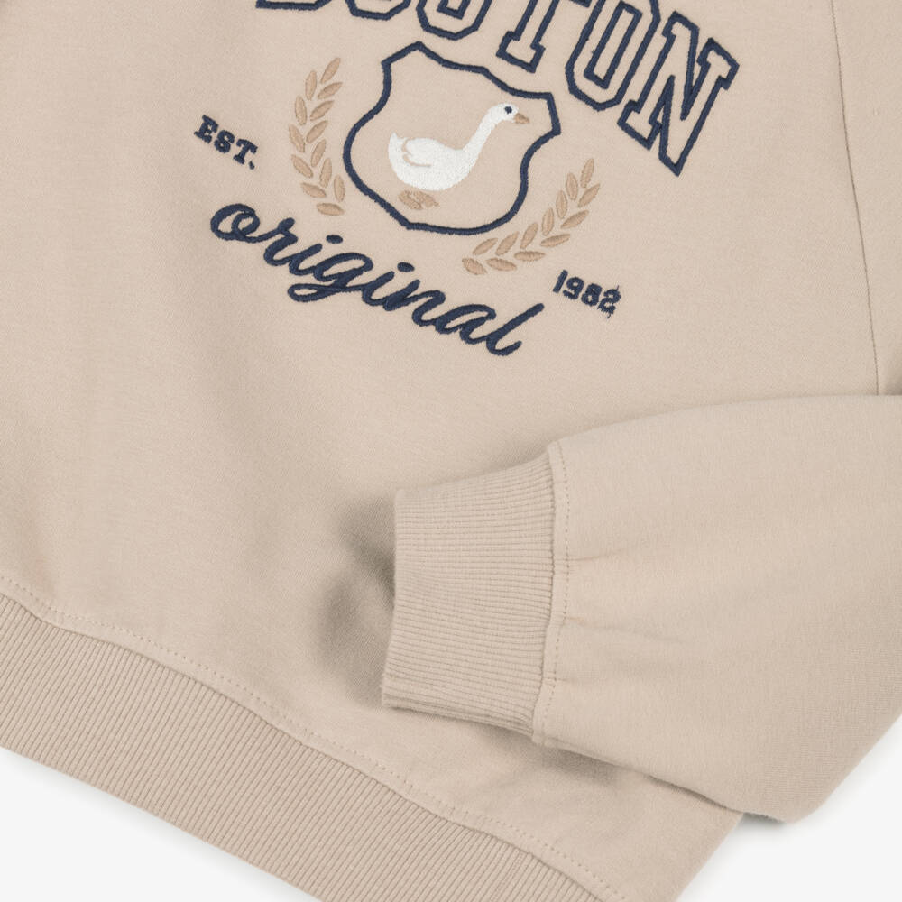 Mayoral-Girls Beige Cotton Goose Tracksuit | Childrensalon