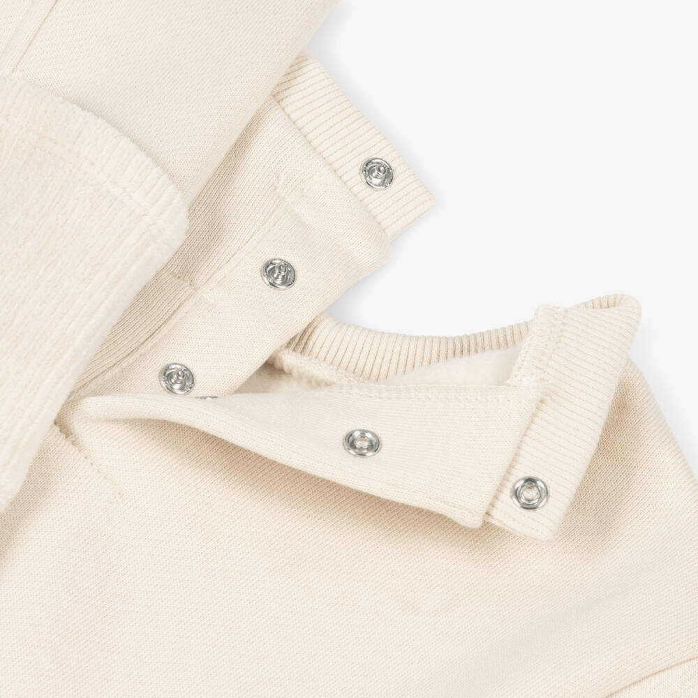 Mayoral-Girls Beige Cotton Tracksuit with Teddy Bear Pocket | Childrensalon