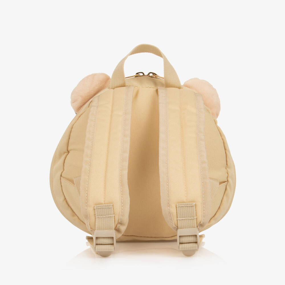 Mayoral-Girls Beige Dome-Shaped Bear Backpack (23cm) | Childrensalon