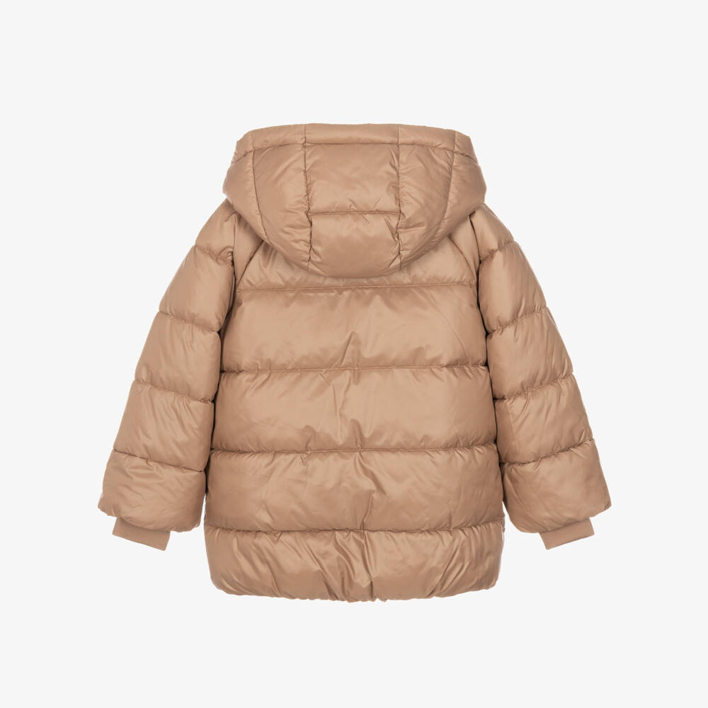 Mayoral-Girls Beige Padded Puffer Coat | Childrensalon