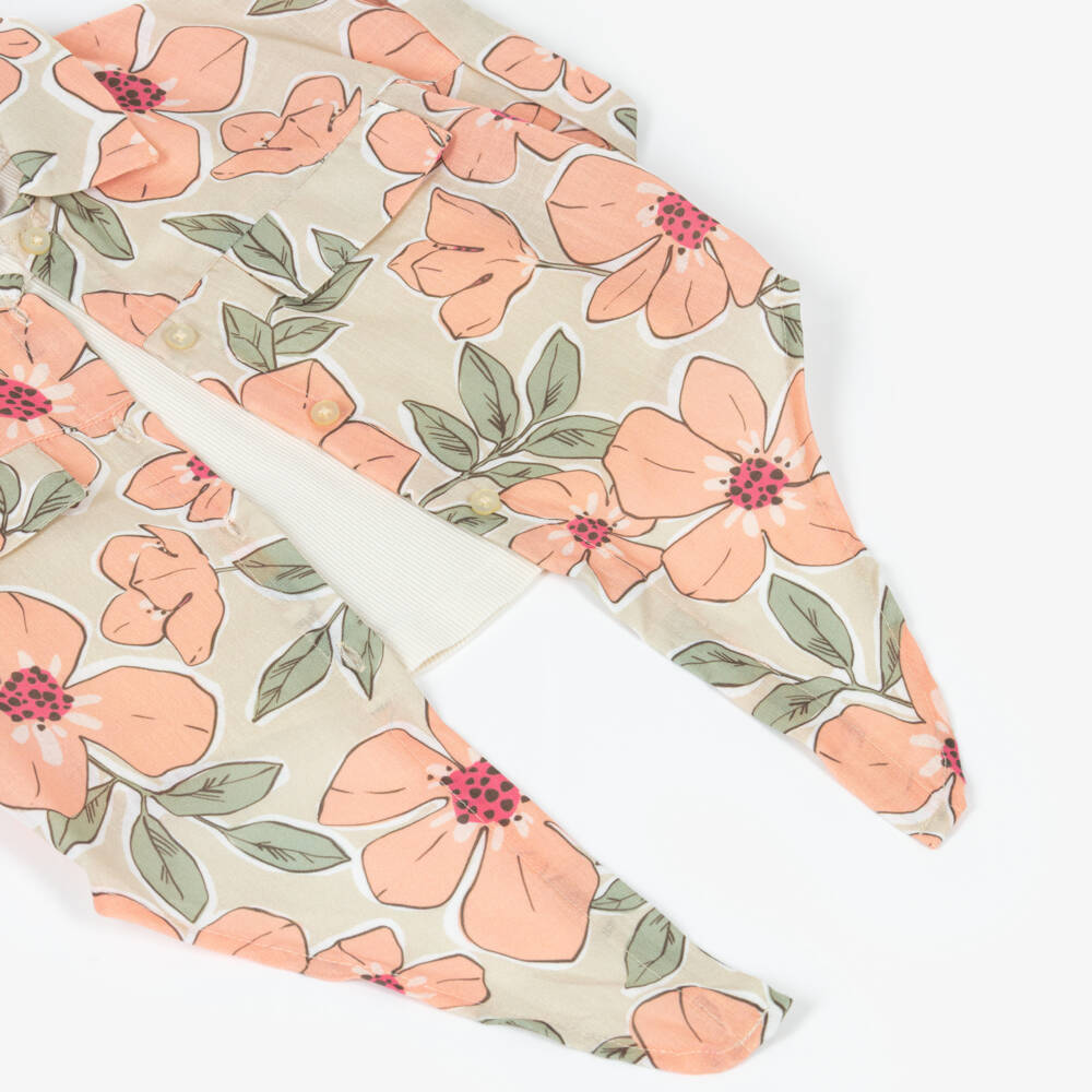 Mayoral-طقم بلوزة بطبعة ورود لون بيج وزهري للبنات | Childrensalon