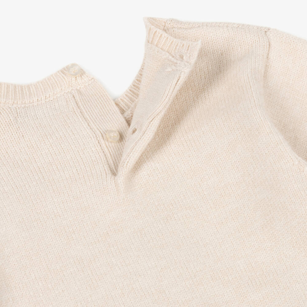 Mayoral-Girls Beige & Red Toadstool Knitted Skirt Set | Childrensalon