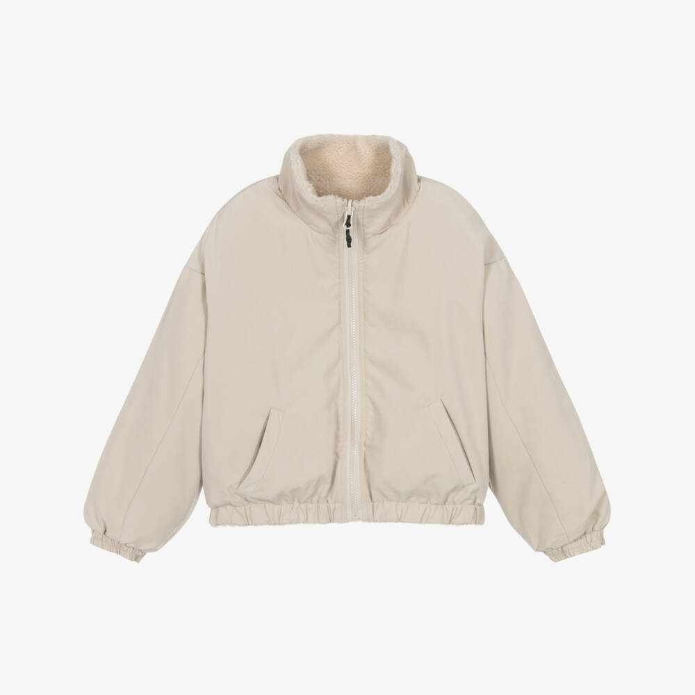 Mayoral-Куртка бежевая двусторонняя из шерпы для девочек | Childrensalon