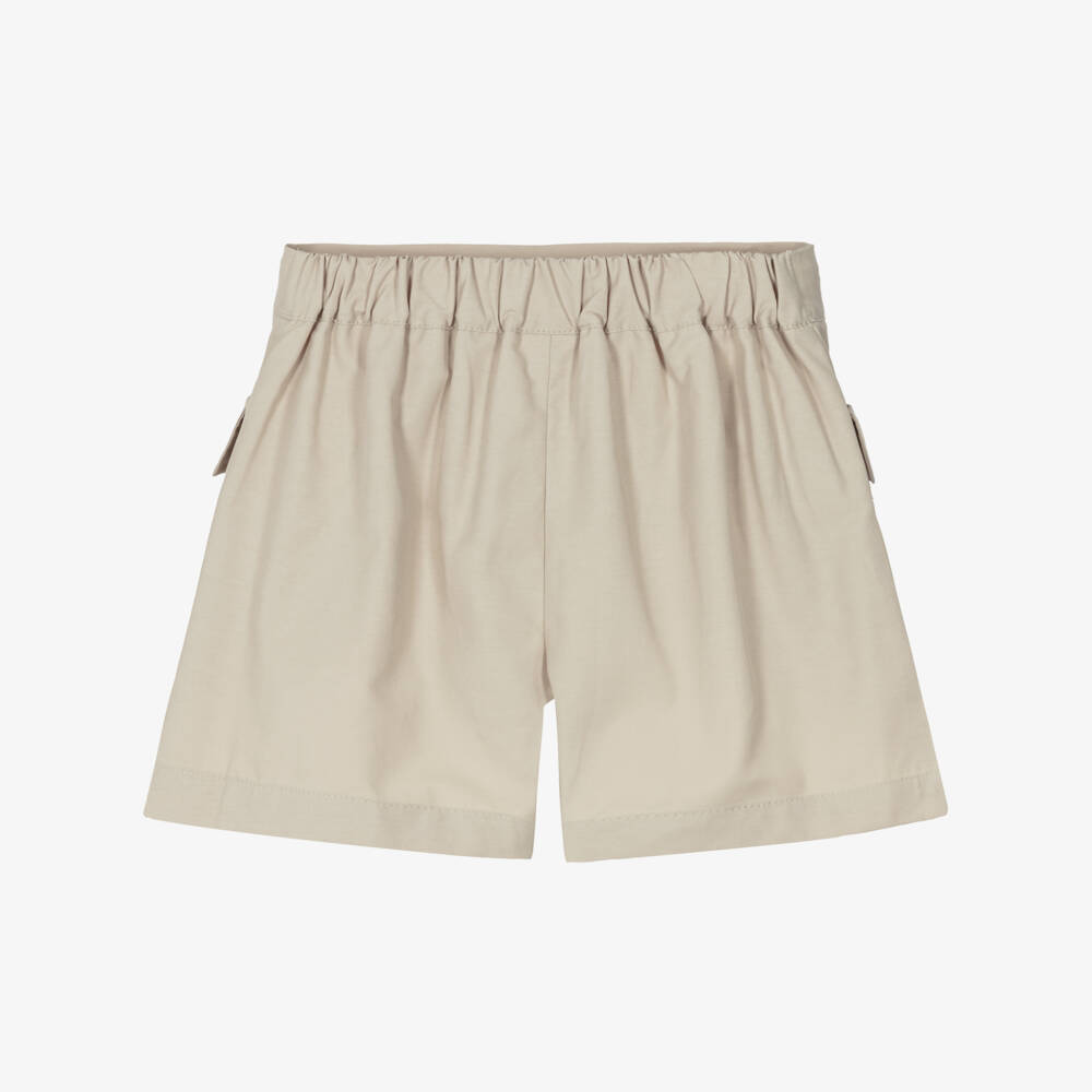 Mayoral-Girls Beige Shorts with Cargo Pockets | Childrensalon