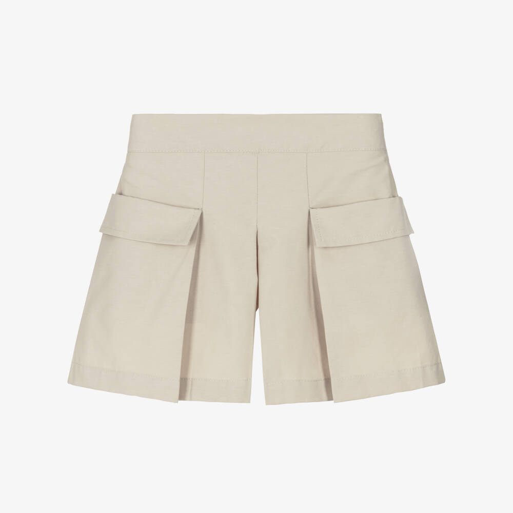 Mayoral-Girls Beige Shorts with Cargo Pockets | Childrensalon