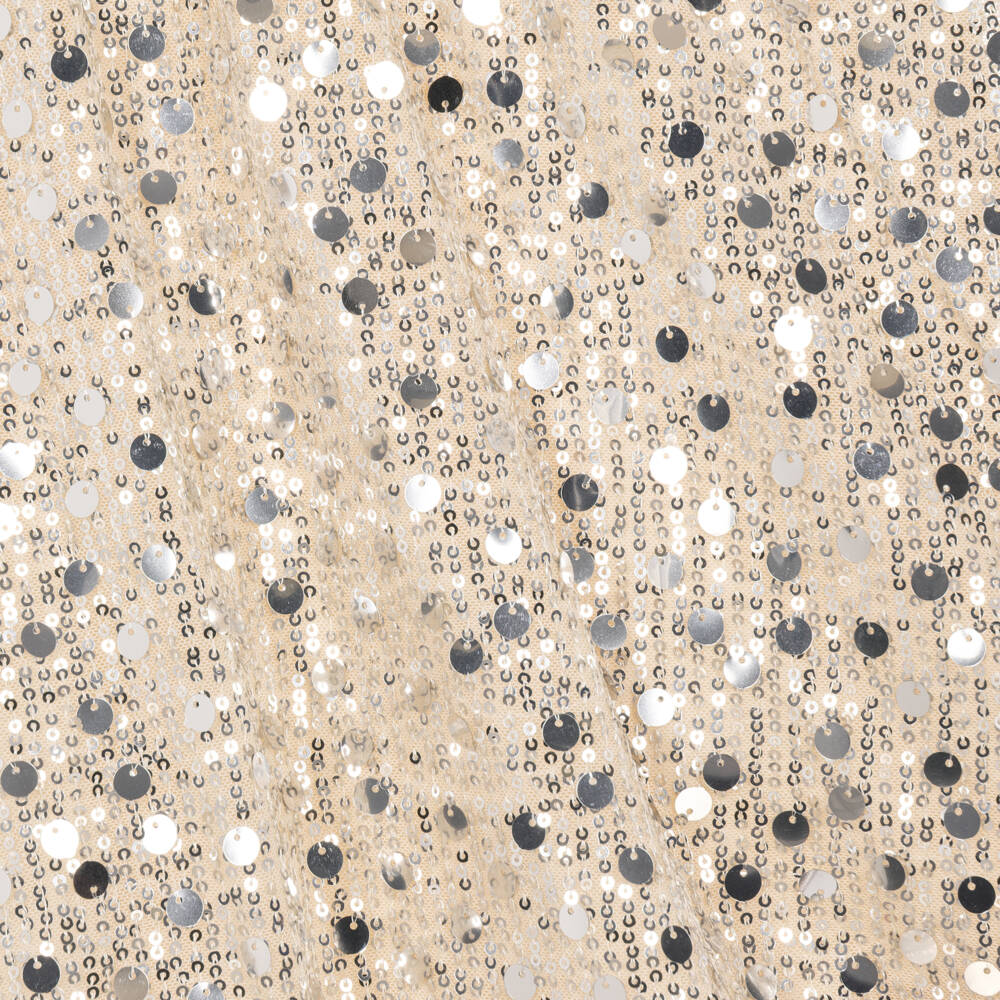Mayoral-Girls Beige & Silver Sequin Dress | Childrensalon