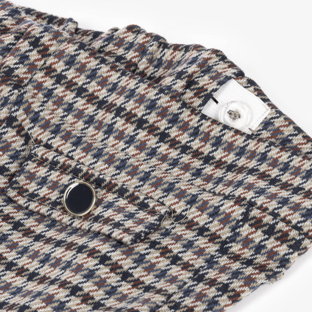 Mayoral-Girls Beige Trousers with Houndstooth Check | Childrensalon