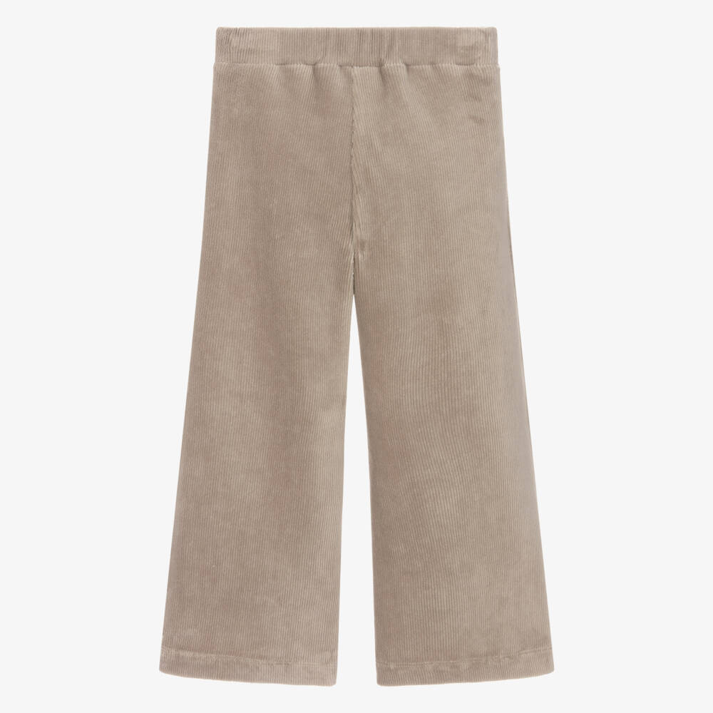 Mayoral - Girls Beige Wide-Leg Corduroy Trousers | Childrensalon