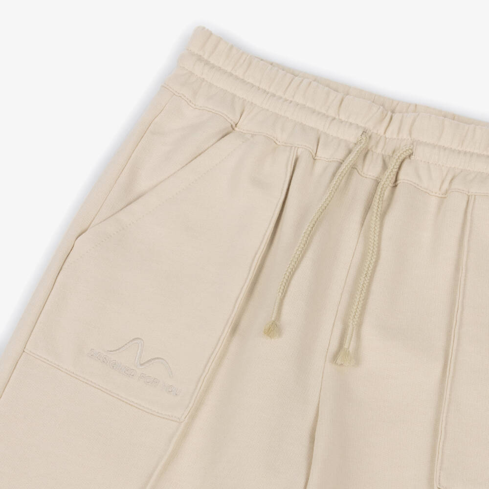 Mayoral-Girls Beige Wide Leg Drawstring Waist Joggers | Childrensalon